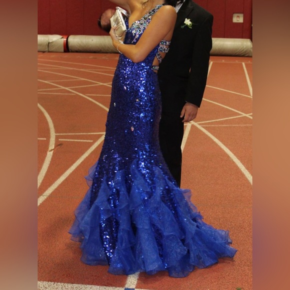 Party Time Formals Dresses & Skirts - Royal blue sparkly mermaid style prom dress size 10